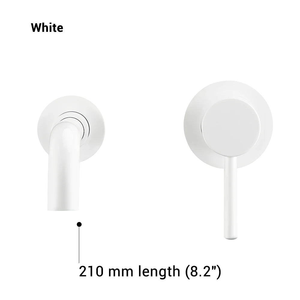 Bathroom Basin Faucet Sink Tap Wash Mixer Hot And Cold Water Wall Mounted Spout Bath Single Handle Ceramic Cartridge Crane