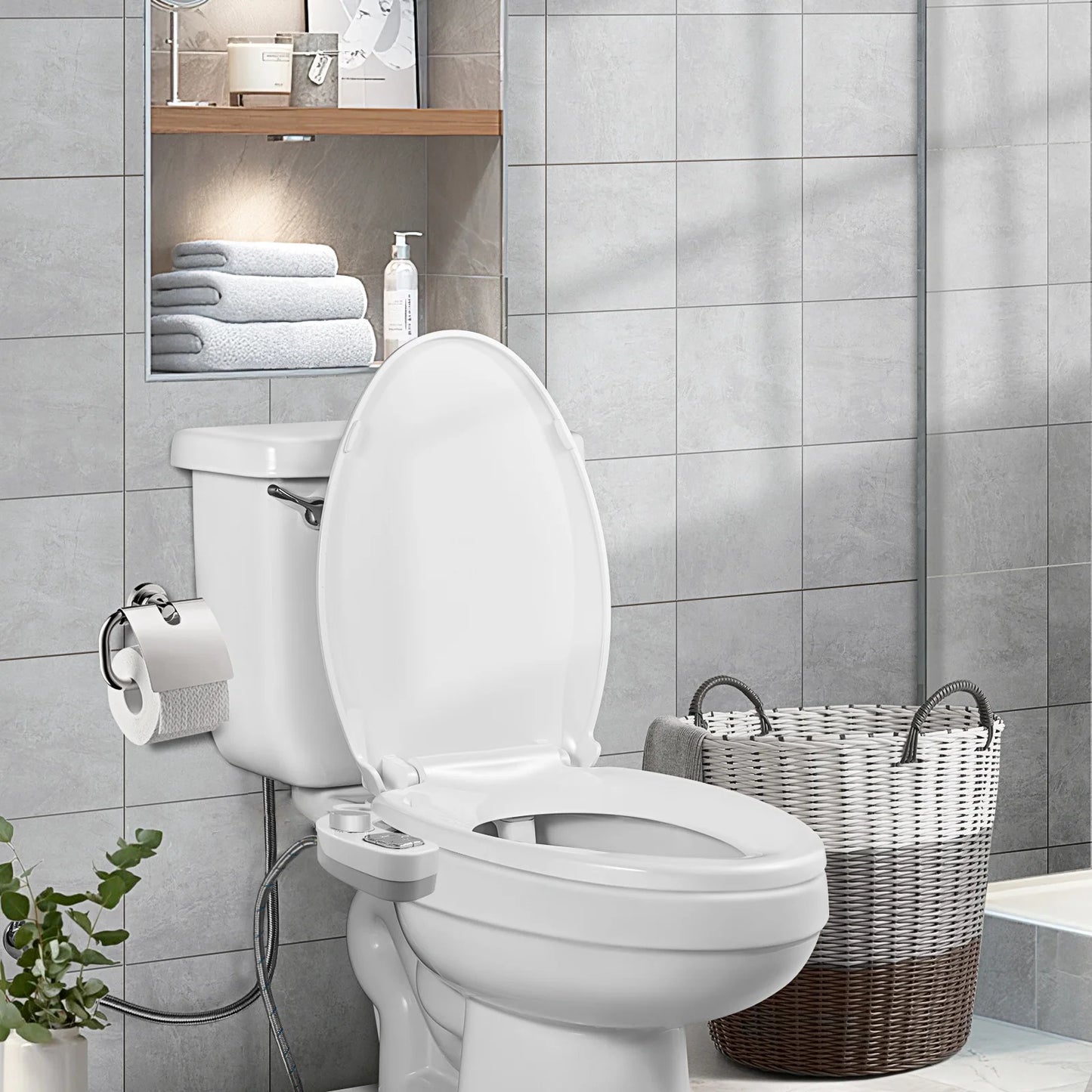 SAMODRA New Bidet Toilet Seat Attachment Toilet Bidet Sprayer Ultra-Thin 3 Funtions Ass Bidet Shower Hygienic Wash For Bathroom