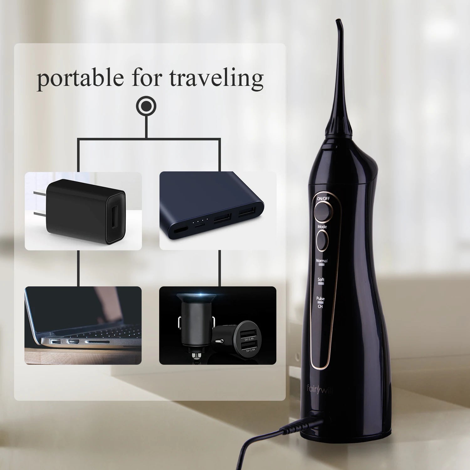 Fairywill Portable Dental Water Flosser front view