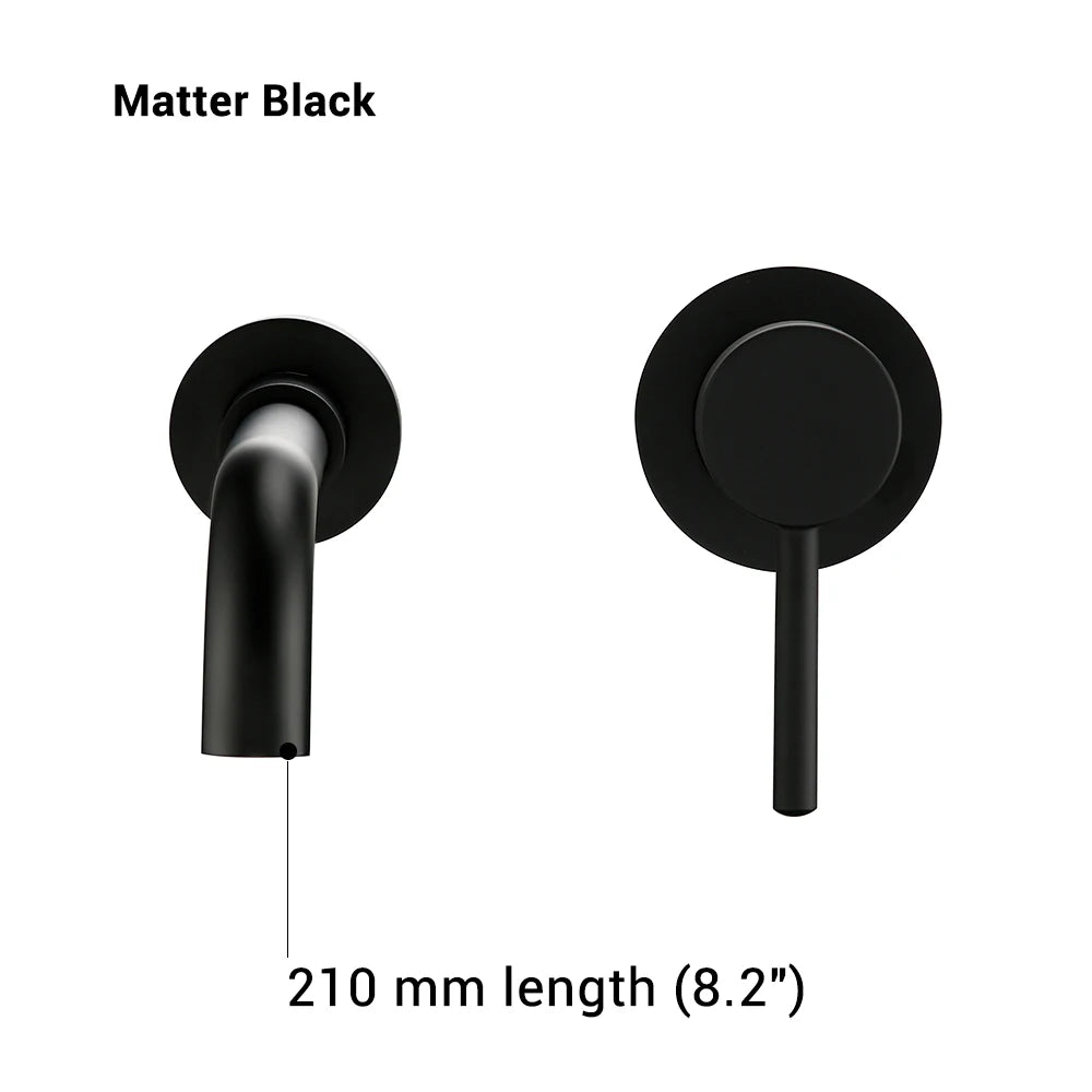 Bathroom Basin Faucet Sink Tap Wash Mixer Hot And Cold Water Wall Mounted Spout Bath Single Handle Ceramic Cartridge Crane