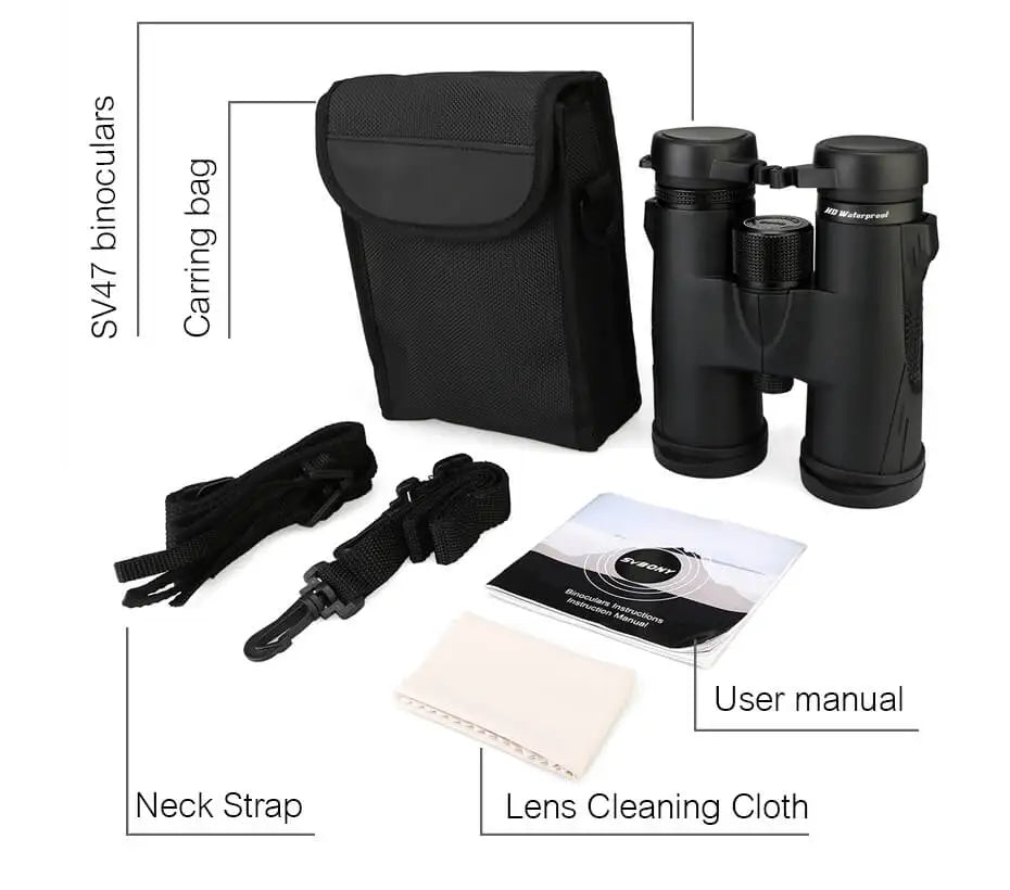 Svbony SV47 Binoculars for Adults, 8x32/8x42/10x42 Bak4 Prism HD FMC Lens Waterproof for Nature Observation Safari Watch Bird