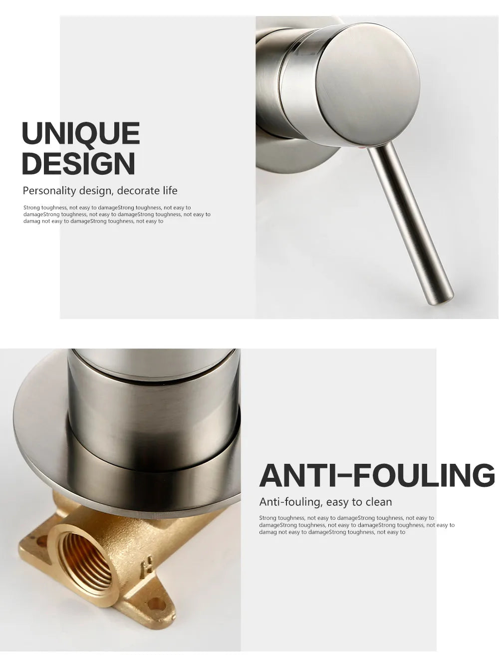 Bagnolux Ronda Stainless Steel Solid Brass Trim Taps 2 Hole Wall-Faucet Set Hot Anc Cold Water Bathroom Sink Mixer Small Tap
