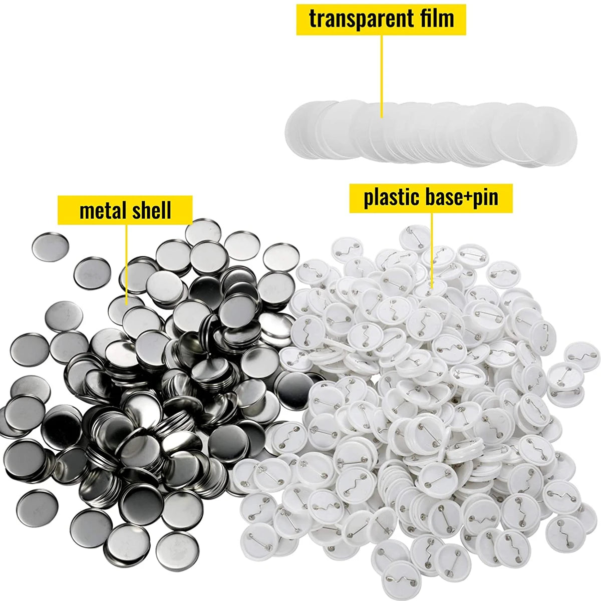 25-75MM Blank Badge Pin Button Maker Parts With 50-500Pcs Sets Badge Button Parts Material for Button Press Maker Machine Badges