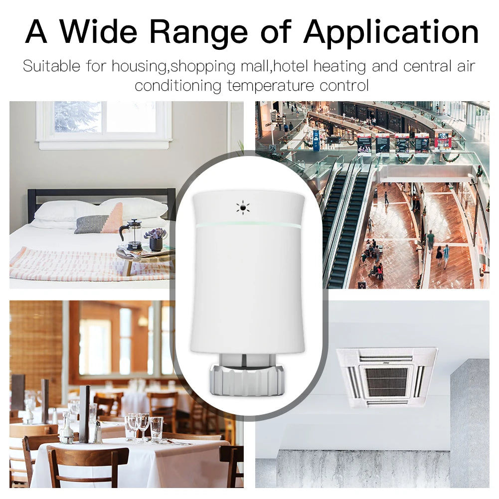 MOES ZigBee3.0 TRV New Radiator Actuator Valve Tuya Smart Programmable Thermostat Temperature Heater Alexa Voice Control