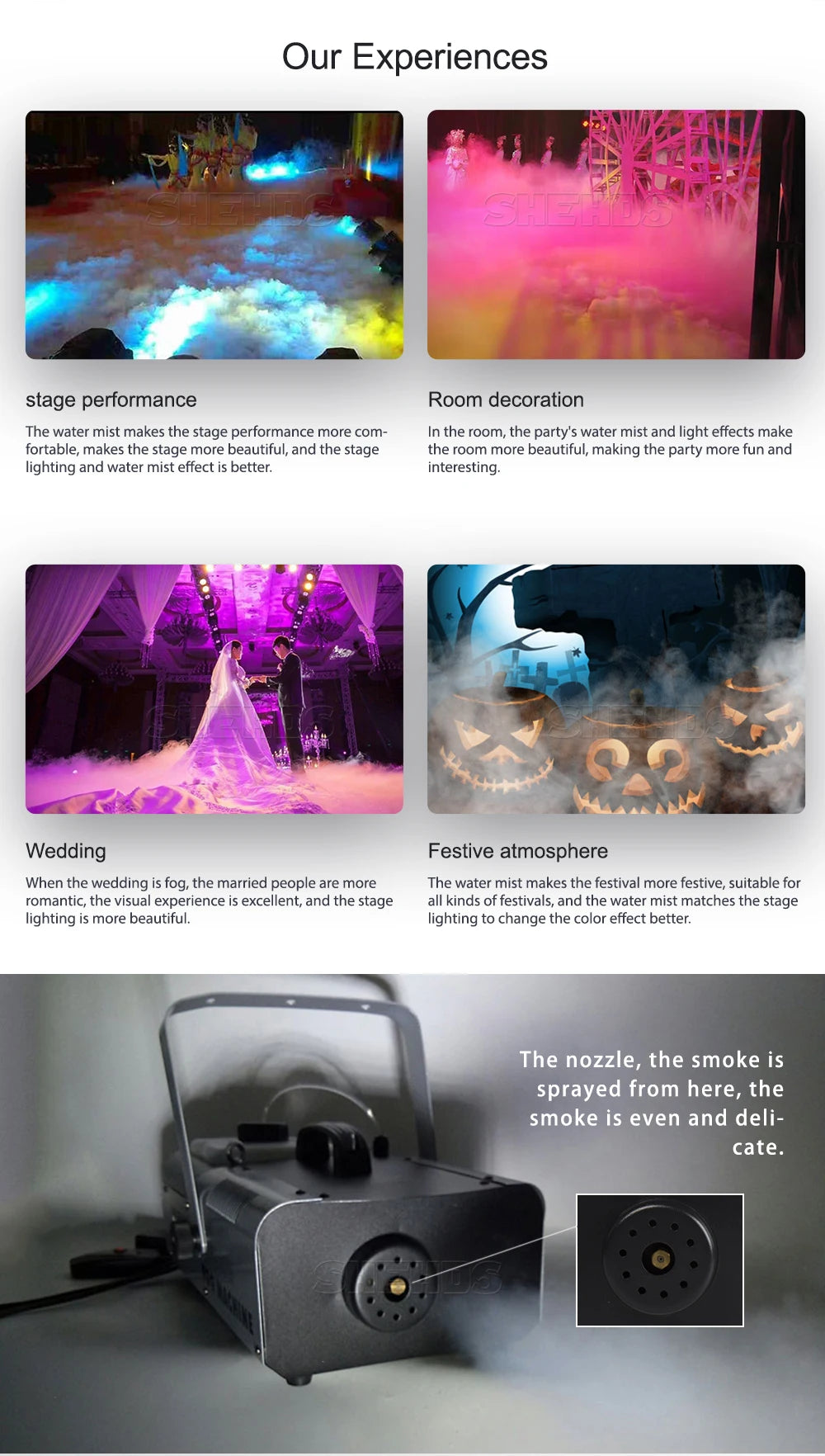 DJ Smoke Machine Wired Remote Control 1500W DMX Fogger Machine Remote for Halloween Wedding  Club Bar DMX Stage
