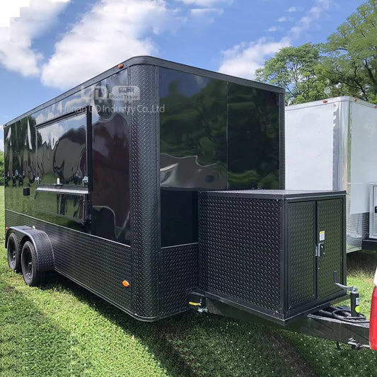 Food Trailer Festival Mobile Kitchen New Design Food Truck Halal Chicken Taco Cart Fast Food Concession Truck Fully Equipped