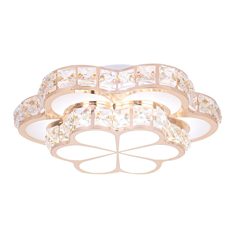 Modern Flower Gold Design Crystal Ceiling Aisle Lights Fashion Corridor Stairs Entrace Plafonnier Lamp for  Porch Hall Lustres