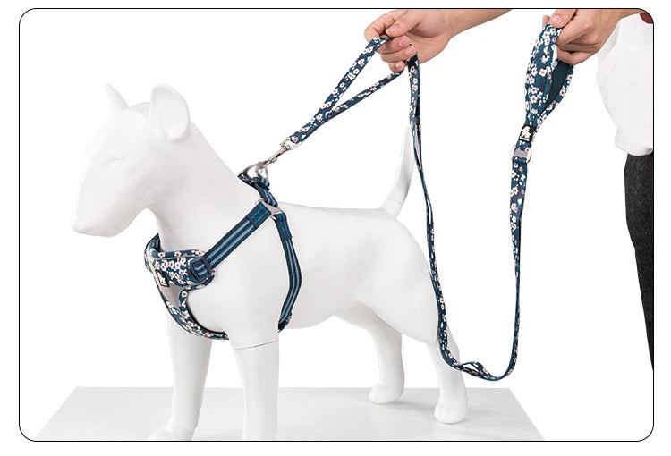 Truelove Floral Pet Leash Neoprene Padded Handle Extra Traffic Control Dog and Cat Strong Enough and Easy to Use Travel TLL3112
