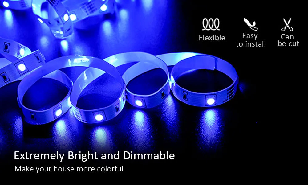 LED Strip Light ,RGB 5050/SMD3535, Flexible Ribbon, DIY Led Light Strip RGB  Tape Diode DC 12V bluetooth Christmas lights