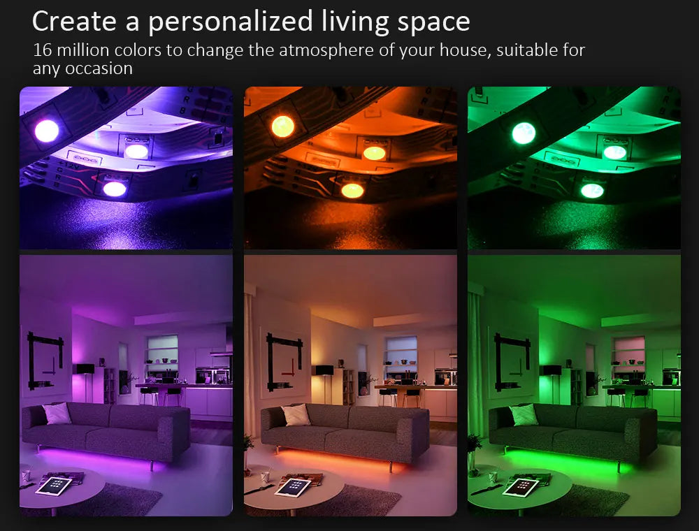 LED Strip Light ,RGB 5050/SMD3535, Flexible Ribbon, DIY Led Light Strip RGB  Tape Diode DC 12V bluetooth Christmas lights