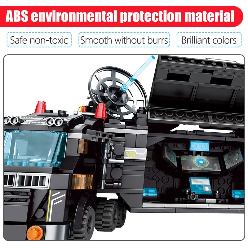 City Police Station Car Motorcycle Building Blocks SWAT Team Weapons Truck Ship Robot Bricks Toys Sets For Children