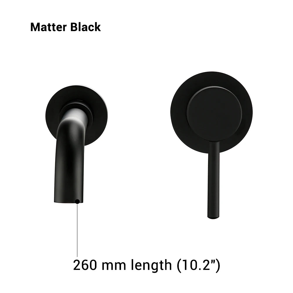 Bathroom Basin Faucet Sink Tap Wash Mixer Hot And Cold Water Wall Mounted Spout Bath Single Handle Ceramic Cartridge Crane