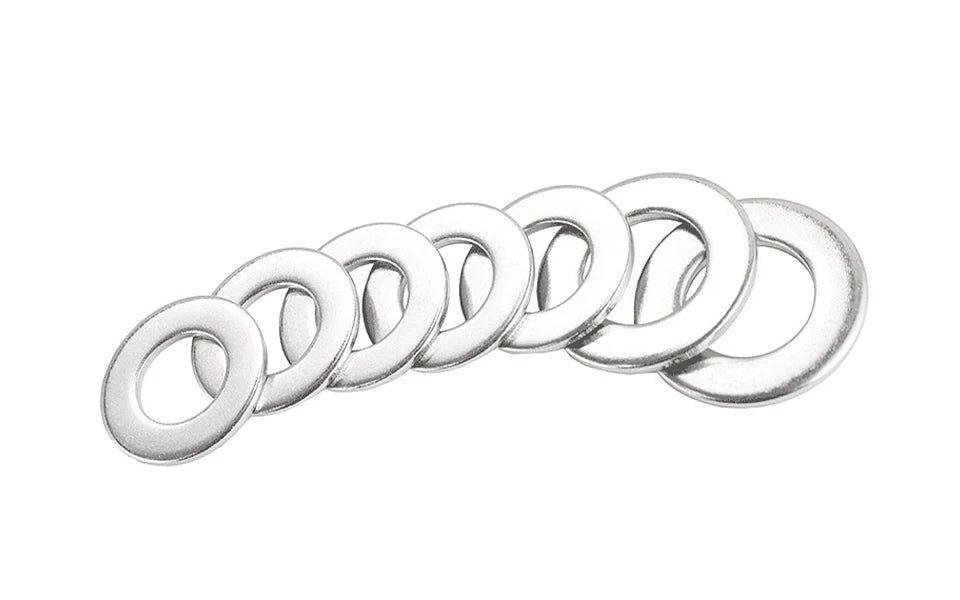 620/1010pcs Flat Washer Set Stainless Steel M2 M3 M4 M5 M6 M8 M10 M12 Ring Gasket Set Plain Washers Metal Washer Assortment Kit