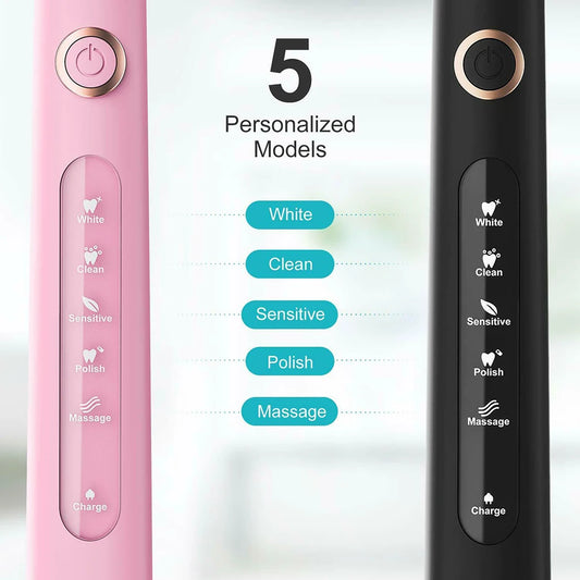 Fairywill Electric Sonic Toothbrush FW-D7 USB Charge Rechargeable Adult Waterproof Electronic Tooth Brushes Replacement Heads