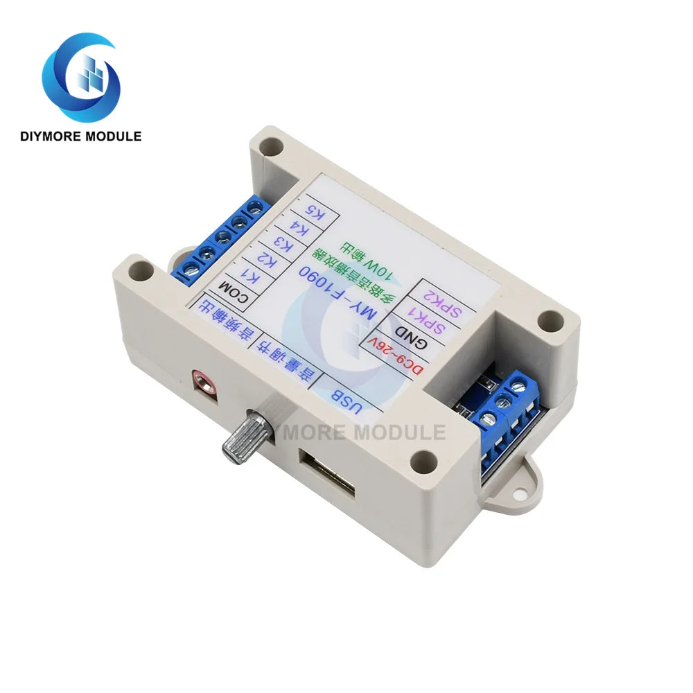 10W MP3 Voice Module DC 12V-24V WAV Sound Player with Box Case 128M TF Card Programmable Control for Voice Alarm