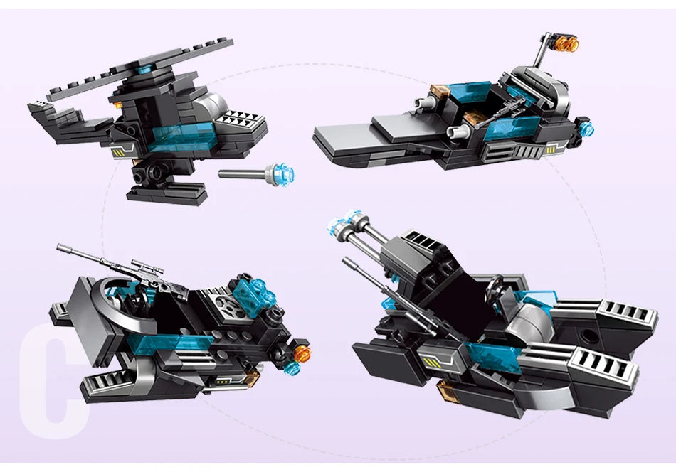 City Police Station Car Motorcycle Building Blocks SWAT Team Weapons Truck Ship Robot Bricks Toys Sets For Children