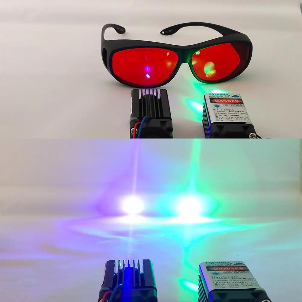 OXLasers OD 6+ Professional Laser Glasses Protective Goggles for 405nm UV Laser 450nm Blue Laser and 520nm 532nm Green Laser