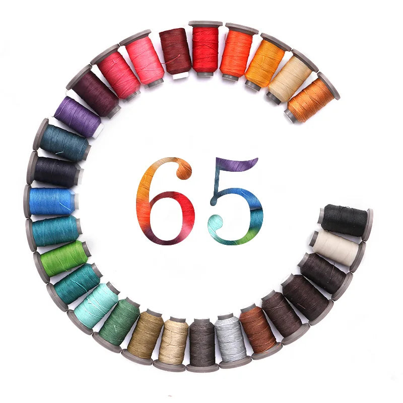 WUTA 1 Set 20 Pcs Leather Craft Thread Round Waxed Thread Polyester Hand Sewing Line High Quality DIY Leather Tools Work Cord