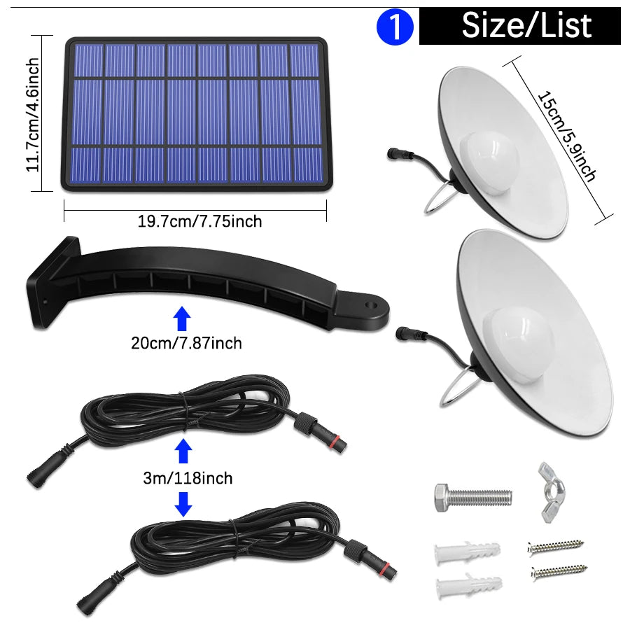 Amaryllis Double Head Solar Pendant Light Outdoor Indoor Solar Lamp With Line Warm White/White Lighting For Camping Garden Yard