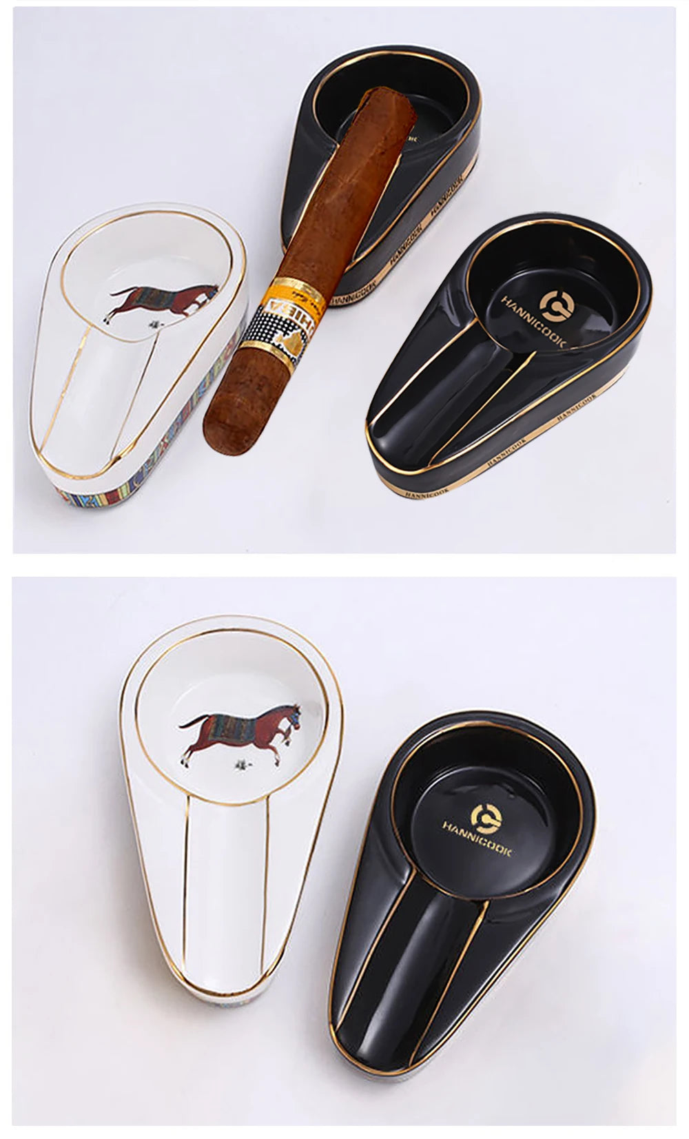 Cigar Gadgets Home Cigar Ashtray Portable Ceramic Cigars Ash Tray Tobacco Cigarette Ashtrays Holder