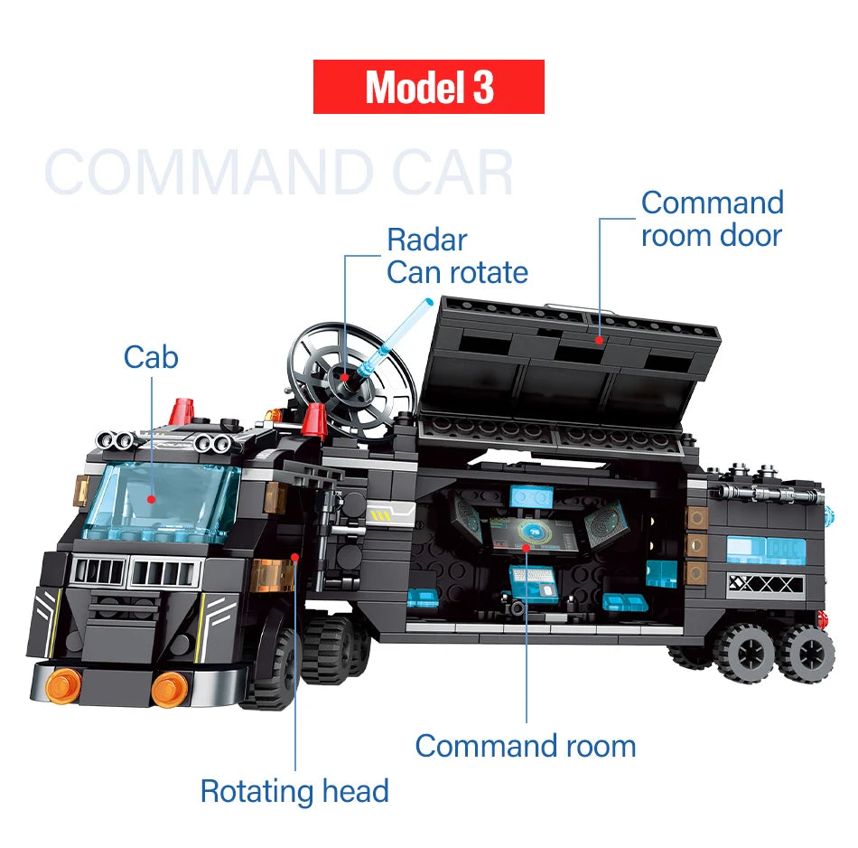 City Police Station Car Motorcycle Building Blocks SWAT Team Weapons Truck Ship Robot Bricks Toys Sets For Children
