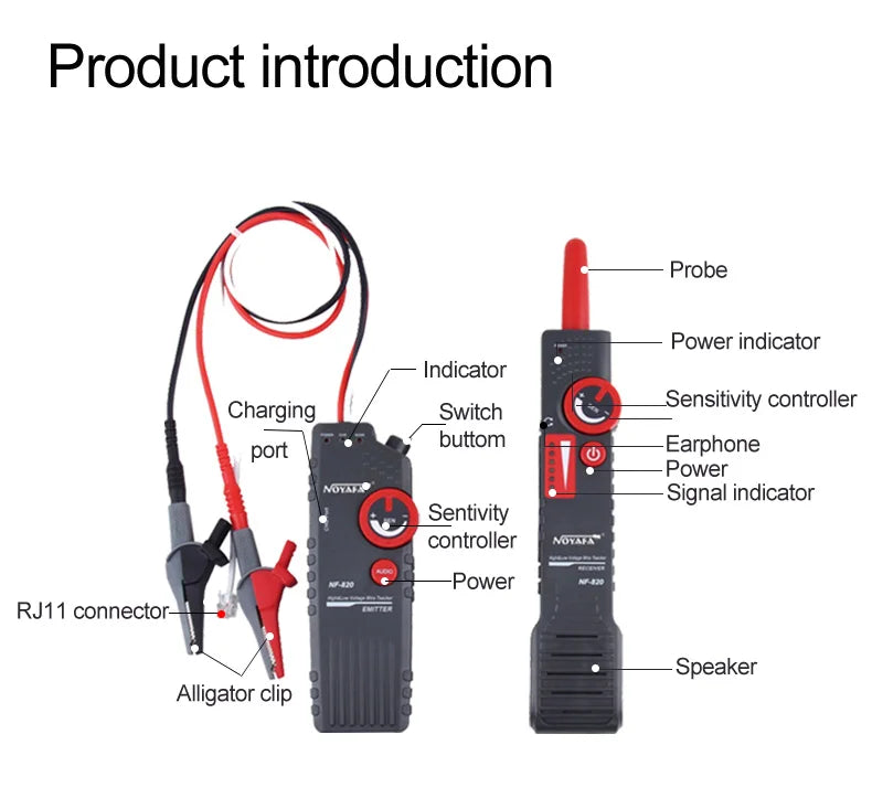 NOYAFA New NF-820 RJ45 RJ11 BNC Tester High & Low Voltage Cable tester Underground Cable Finder Anti-Interference Wire Tracker