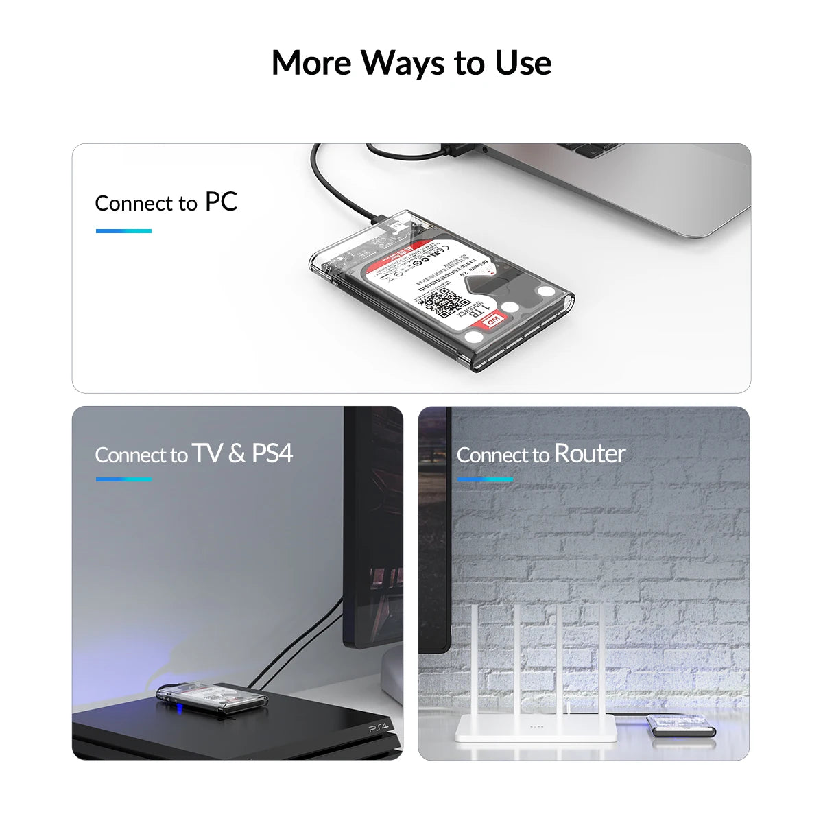 ORICO Transparent HDD Case SATA to USB 3.0 Hard Drive Case External 2.5'' HDD Enclosure for HDD SSD Disk Case Box Support UASP