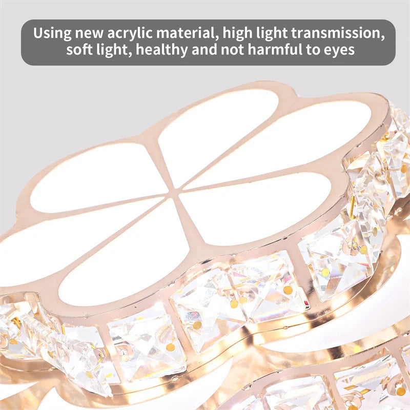 Modern Flower Gold Design Crystal Ceiling Aisle Lights Fashion Corridor Stairs Entrace Plafonnier Lamp for  Porch Hall Lustres