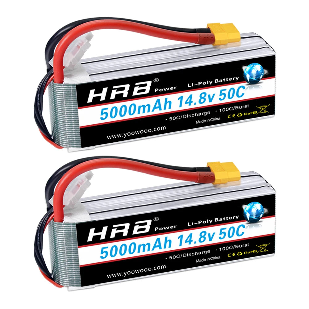 1/2pc HRB Lipo Battery 2S 3S 4S 6S 4000mah 1500mah 2200mah 5000mah 6000mah 7000mah 11.1V 14.8V 22.2V XT90 XT60 for RC Car Drone