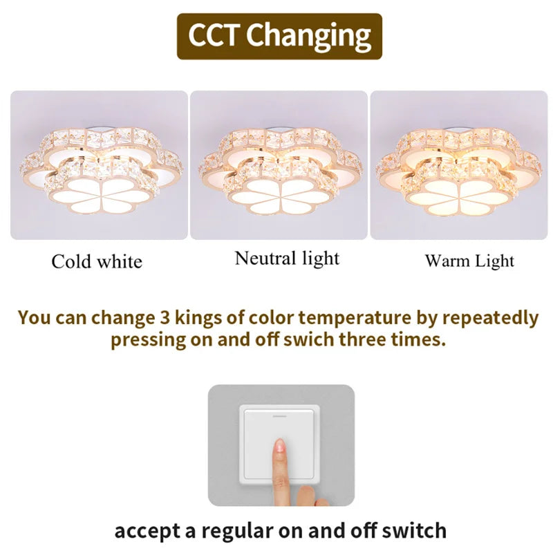 Modern Flower Gold Design Crystal Ceiling Aisle Lights Fashion Corridor Stairs Entrace Plafonnier Lamp for  Porch Hall Lustres
