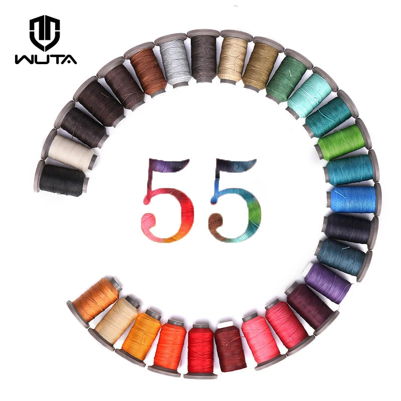 WUTA 1 Set 20 Pcs Leather Craft Thread Round Waxed Thread Polyester Hand Sewing Line High Quality DIY Leather Tools Work Cord