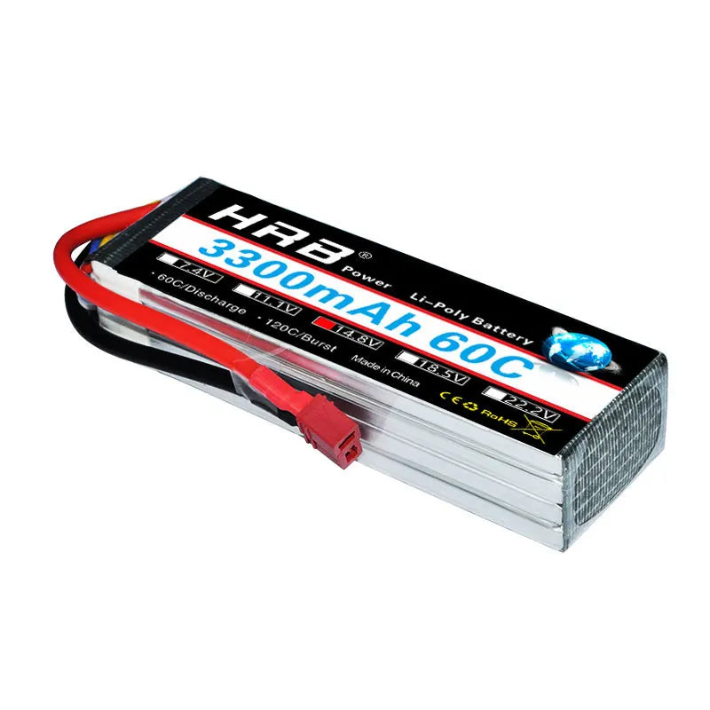 HRB Lipo Battery 3S 4S 6S 3300mAh 7.4V 11.1V 14.8V 18.5V 22.2V  60C 120C with EC5 XT60 connector For FPV Quadcopter Helicopter