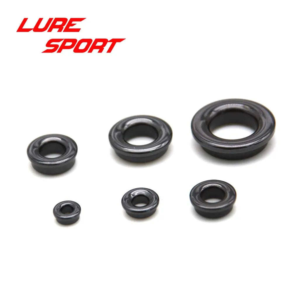LureSport 12pcs 18pcs size 6-20 Thickening Alconite Ring Ceramic Black Guide Ring Rod Building component Repair DIY Accessory