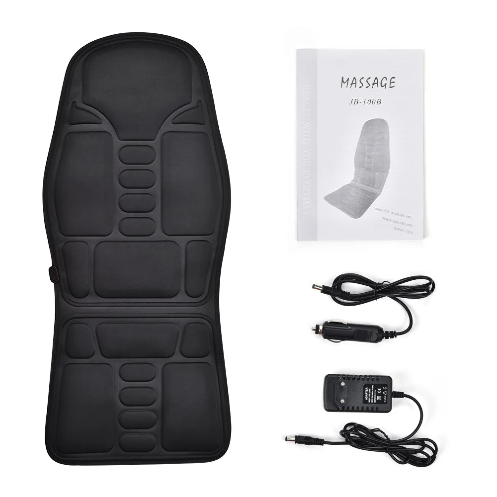 Electric Heating Vibrating Massage Pad Muscle Relax Cussion Seat Lumbar Back Shoulder Massager Mattress for Car Office Home
