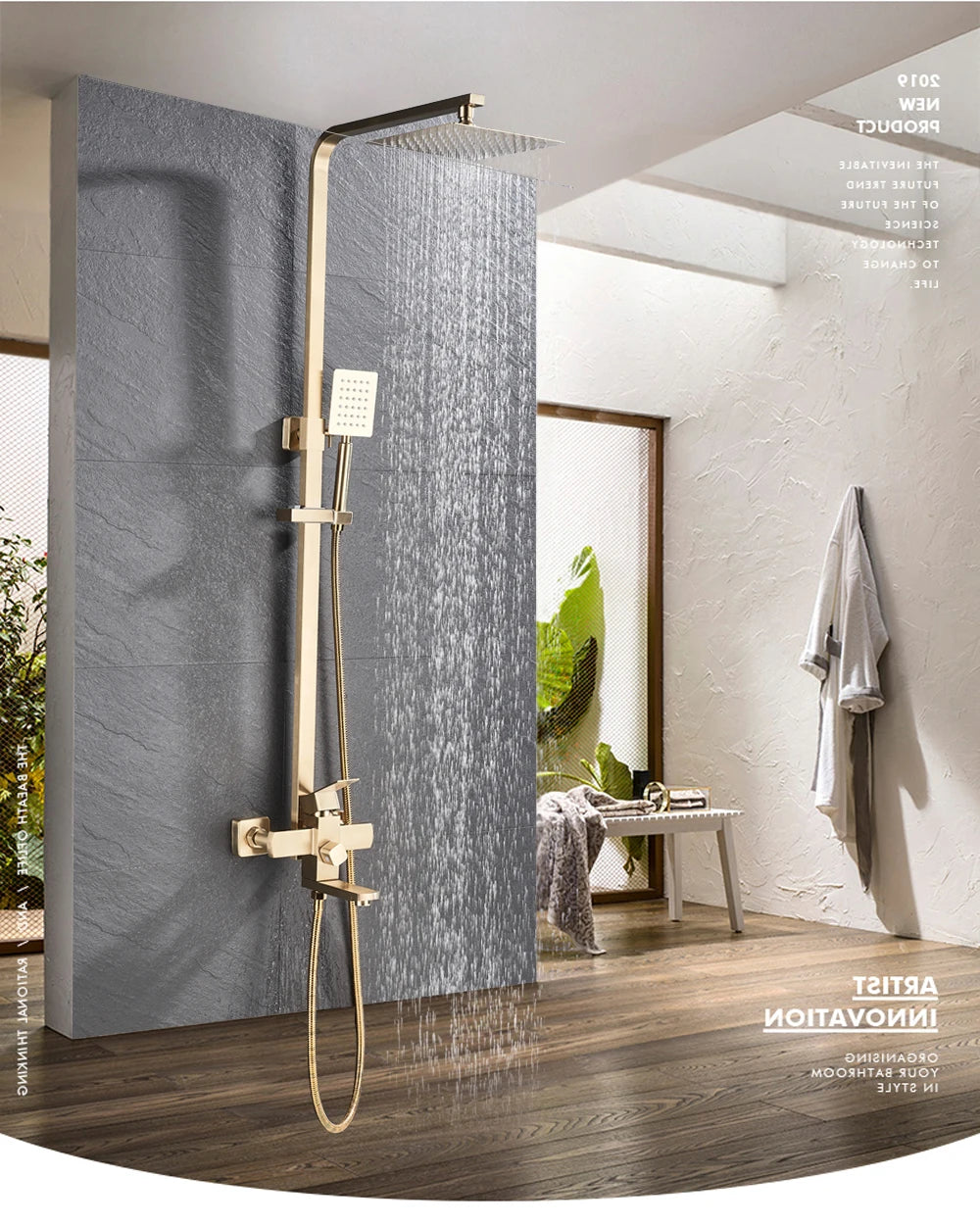 POIQIHY Black Bathroom Shower Faucet Set Wall Mount Black 8''Rainfall Shower Head With Handheld Sprayer Bathtub Shower Mixer