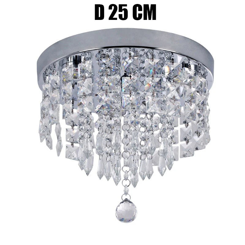 Square Crystal Led Ceiling Lamp Modern Chandelier Indoor Lighting Aisle Corridor Surface Mounted Fixture Home Hotel Loby Decor