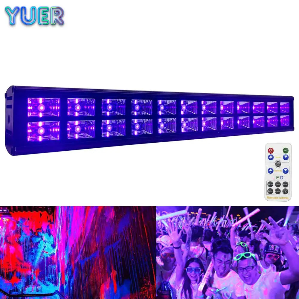 Double Row UV Bar Light LED 72W Stage Light Effect 24 LEDs DJ Disco UV Lighting Purple Wall Washer For Party Club Christmas Lamp