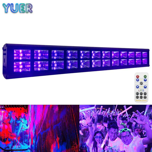 Double Row UV Bar Light LED 72W Stage Light Effect 24 LEDs DJ Disco UV Lighting Purple Wall Washer For Party Club Christmas Lamp