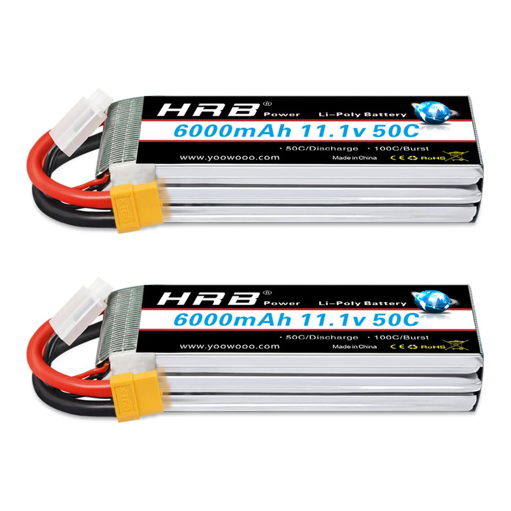 1/2pc HRB Lipo Battery 2S 3S 4S 6S 4000mah 1500mah 2200mah 5000mah 6000mah 7000mah 11.1V 14.8V 22.2V XT90 XT60 for RC Car Drone