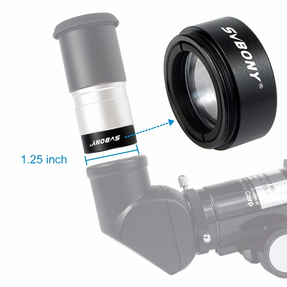SVBONY Astronomical Telescope 1.25'' 0.5X  Focal Reducer Thread M28x0.6 for Astronomy Telescope