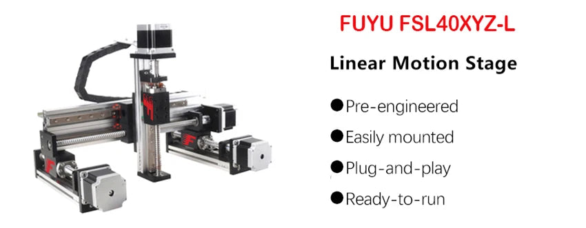 FUYU Gantry Robot XYZ Stage CNC Router Motorized 3 Axis Table Linear Motion Ball Screw Guide Rail With Stepper Motor