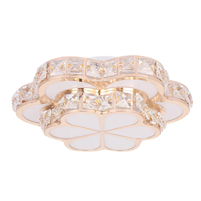 Modern Flower Gold Design Crystal Ceiling Aisle Lights Fashion Corridor Stairs Entrace Plafonnier Lamp for  Porch Hall Lustres