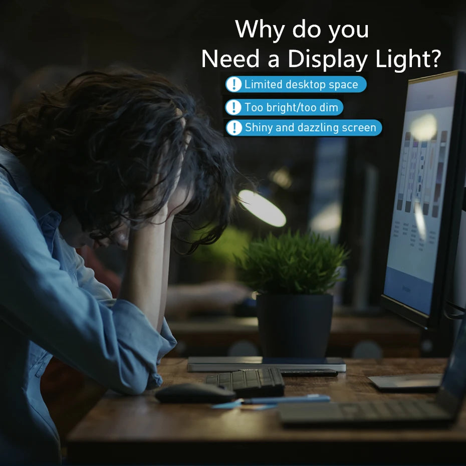 Baseus Screen LED Bar Desk Lamp PC Computer Laptop Screen Hanging Light Bar Pro Table Lamp Office Study Read Light LCD Monitor