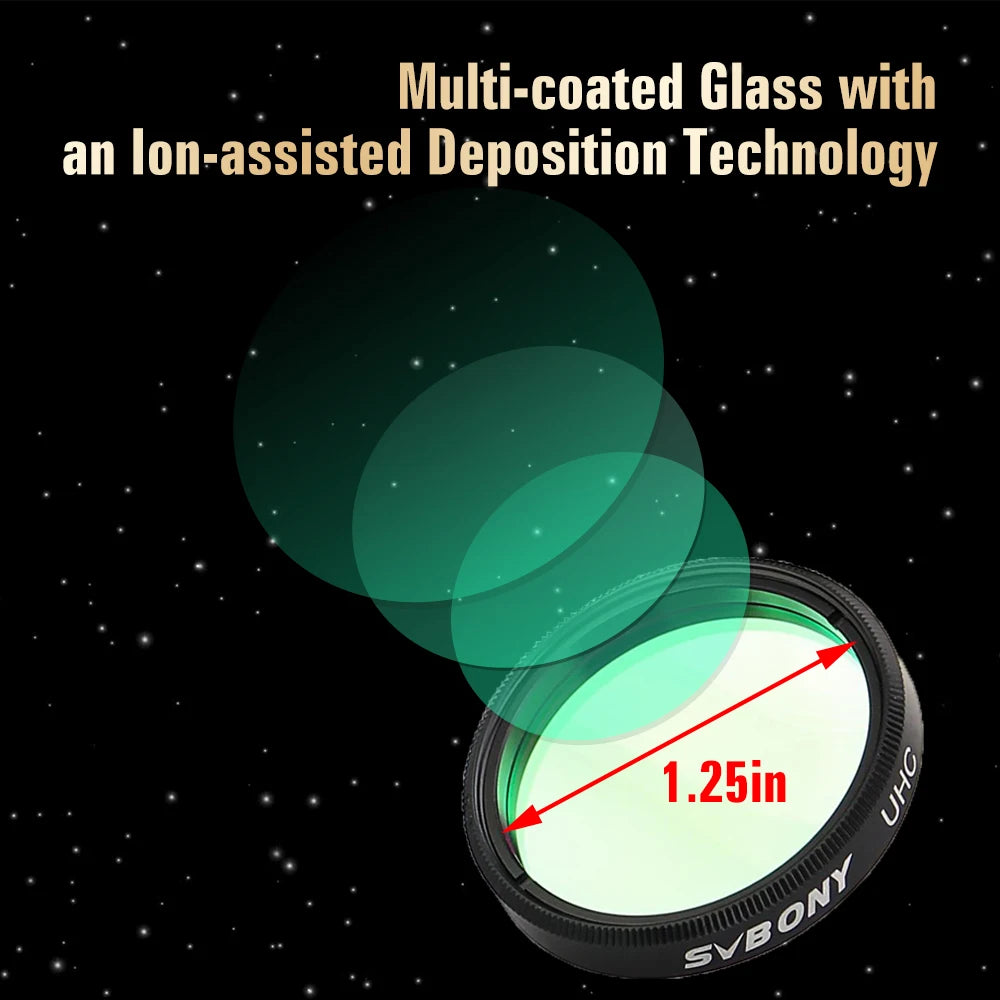 Svbony Filter 1.25'' UHC /CLS  Elimination of Light Pollution  for Astronomy Telescope  Eyepiece Observations of Deep Sky