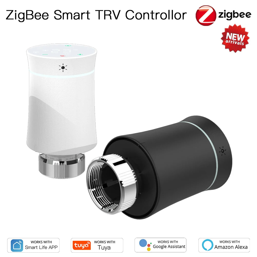 MOES ZigBee3.0 TRV New Radiator Actuator Valve Tuya Smart Programmable Thermostat Temperature Heater Alexa Voice Control