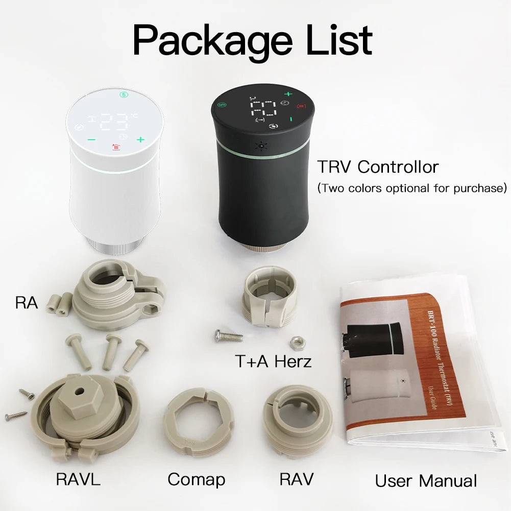 MOES ZigBee3.0 TRV New Radiator Actuator Valve Tuya Smart Programmable Thermostat Temperature Heater Alexa Voice Control