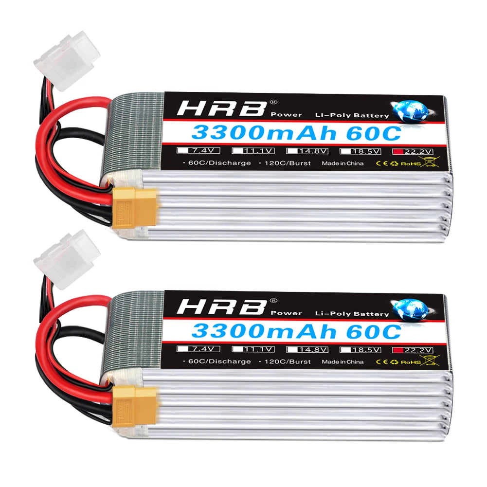 1/2pc HRB Lipo Battery 2S 3S 4S 6S 4000mah 1500mah 2200mah 5000mah 6000mah 7000mah 11.1V 14.8V 22.2V XT90 XT60 for RC Car Drone