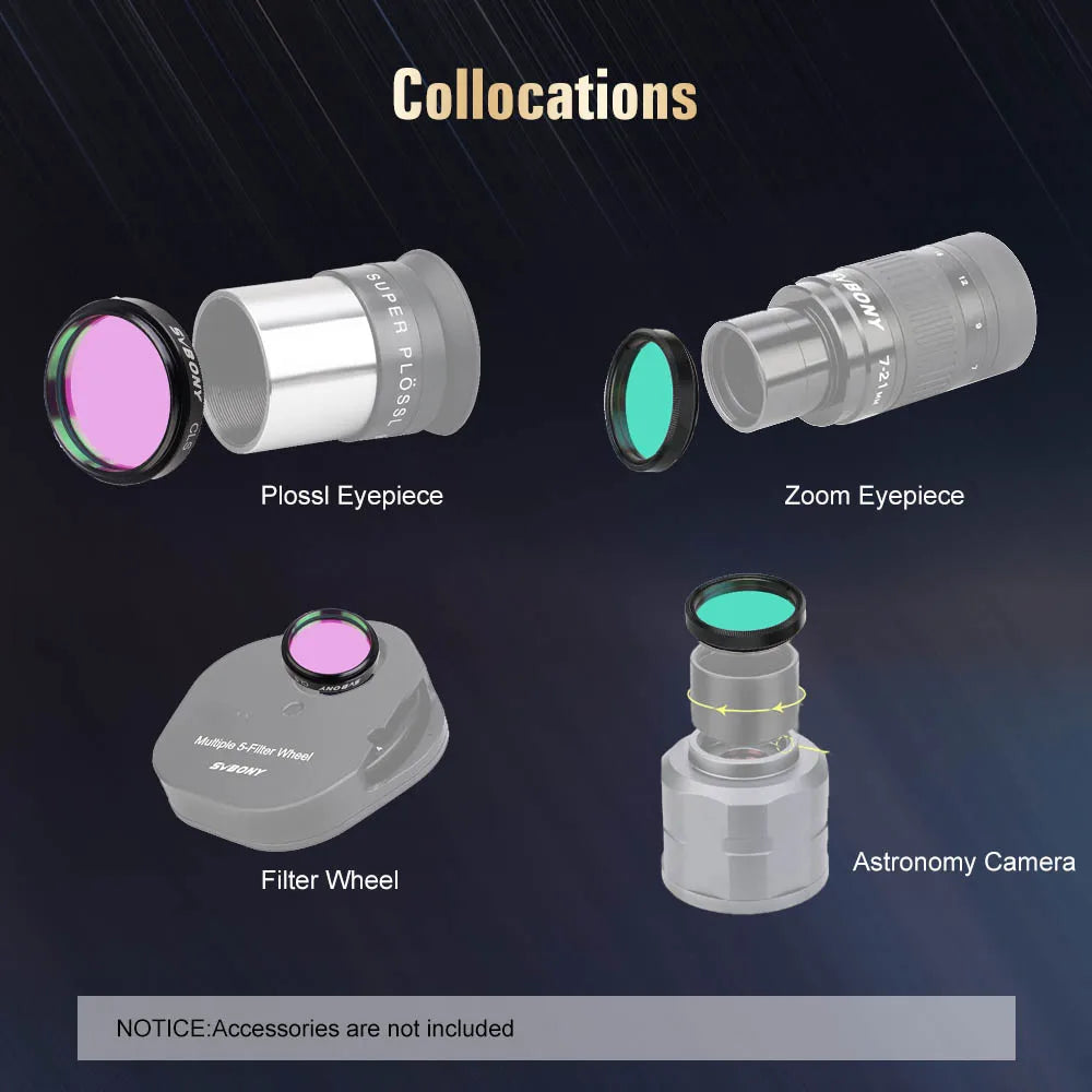 Svbony Filter 1.25'' UHC /CLS  Elimination of Light Pollution  for Astronomy Telescope  Eyepiece Observations of Deep Sky
