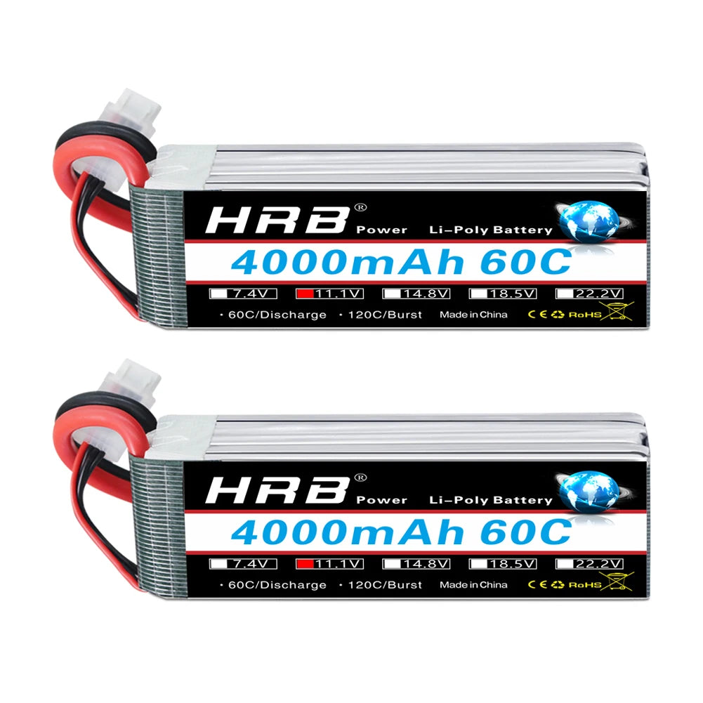 1/2pc HRB Lipo Battery 2S 3S 4S 6S 4000mah 1500mah 2200mah 5000mah 6000mah 7000mah 11.1V 14.8V 22.2V XT90 XT60 for RC Car Drone