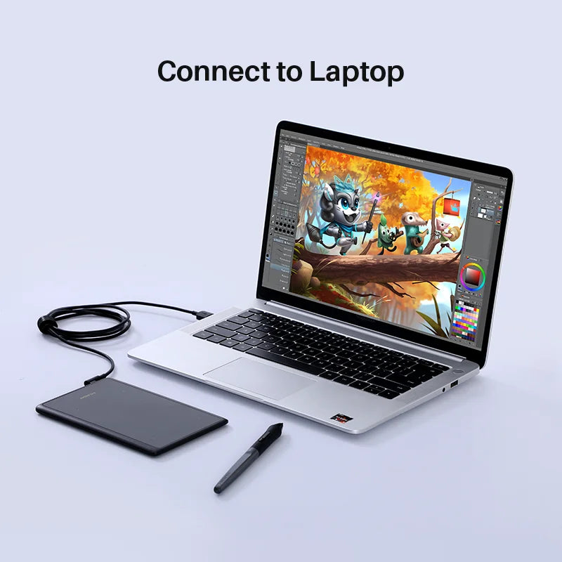 HUION H420X Graphics Tablet 4.17 x 2.6inch Digital Tablet Graphic Tablet for Drawing Painting with Battery-Free Pen PW100 8192 L
